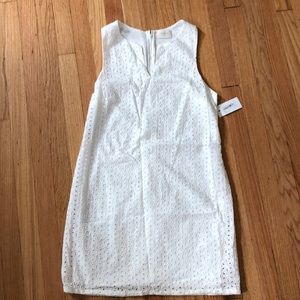 White keyhole embroidery dress, new with tags